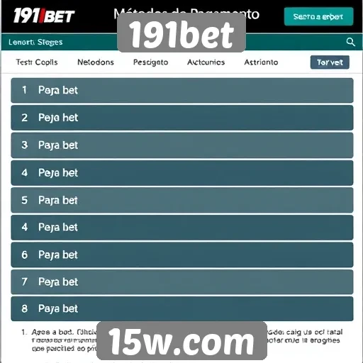 Métodos de pagamento aceitos na plataforma 191bet